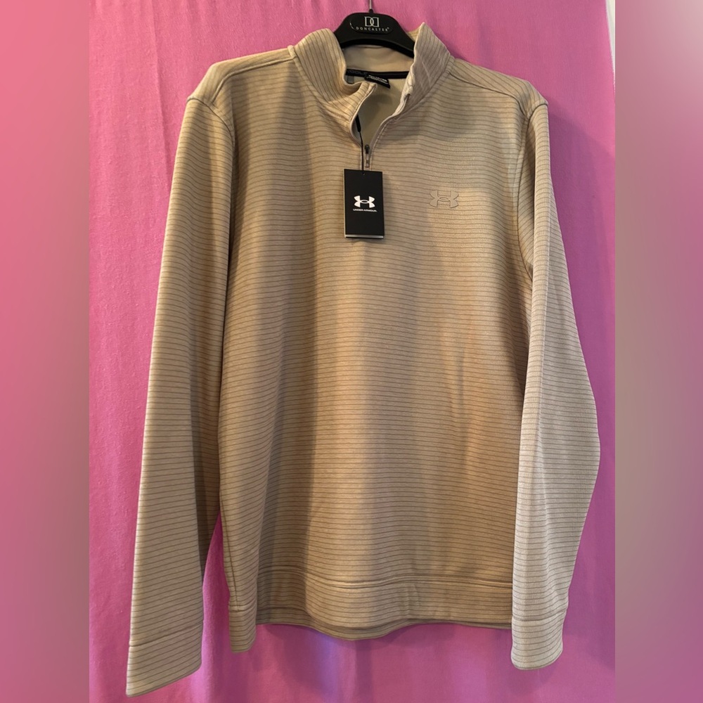 Under Armour Storm Beige Quarter-Zip Sweater Fleece NWT Size XL